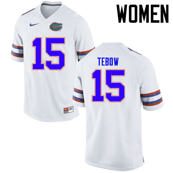 Florida Gators Women #15 Tim Tebow College Football Jersey White